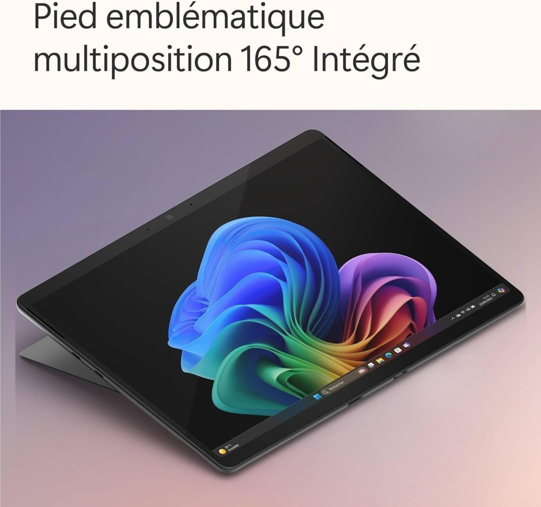 Microsoft Surface Pro (Chargeur Non Inclus) | Copilot+ PC | Ecran Tactile OLED 13” | Snapdragon X Elite | 16Go RAM | SSD 1To | Dernier Modèle, 11ème Edition | Windows 11 Home | Noir